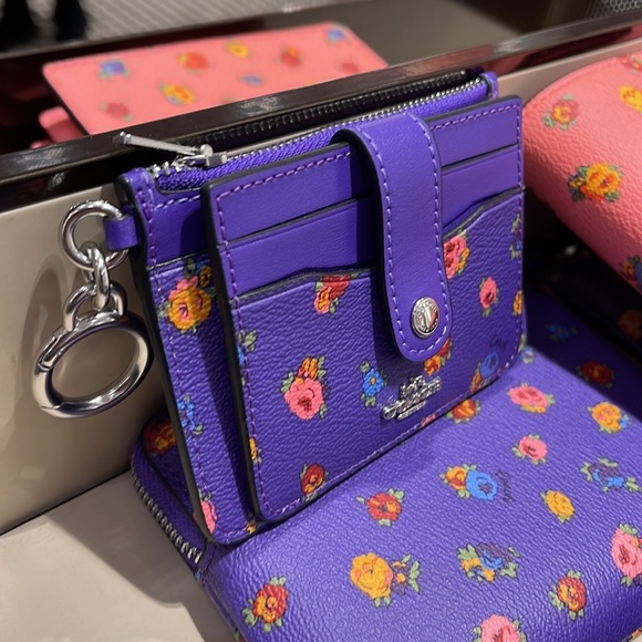 Coach Bags Coach Attachment Card Case W Mini Vintage Rose Print 
